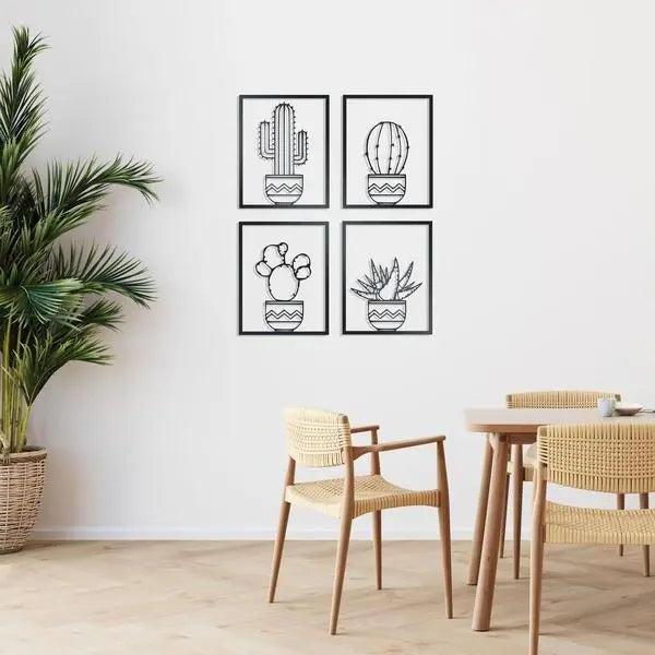 Cactus- Metal Wall Art Set/4